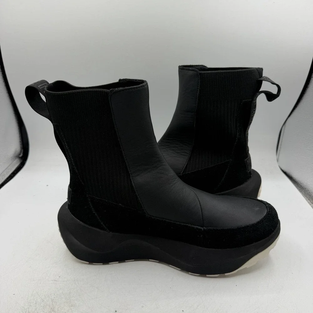 The North Face Halseigh Boots Womens Sz 10 Black Waterproof Leather Snow Pull On